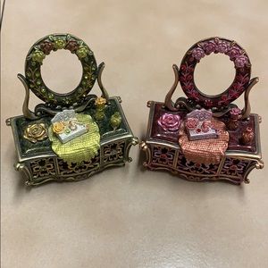 SWAROVSKI BEJEWELED ENAMELED miniTRINKET BOX-set